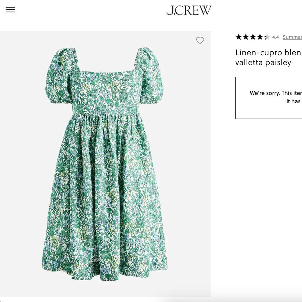 JCREW Linen-cupro blend mini dress in valletta paisley